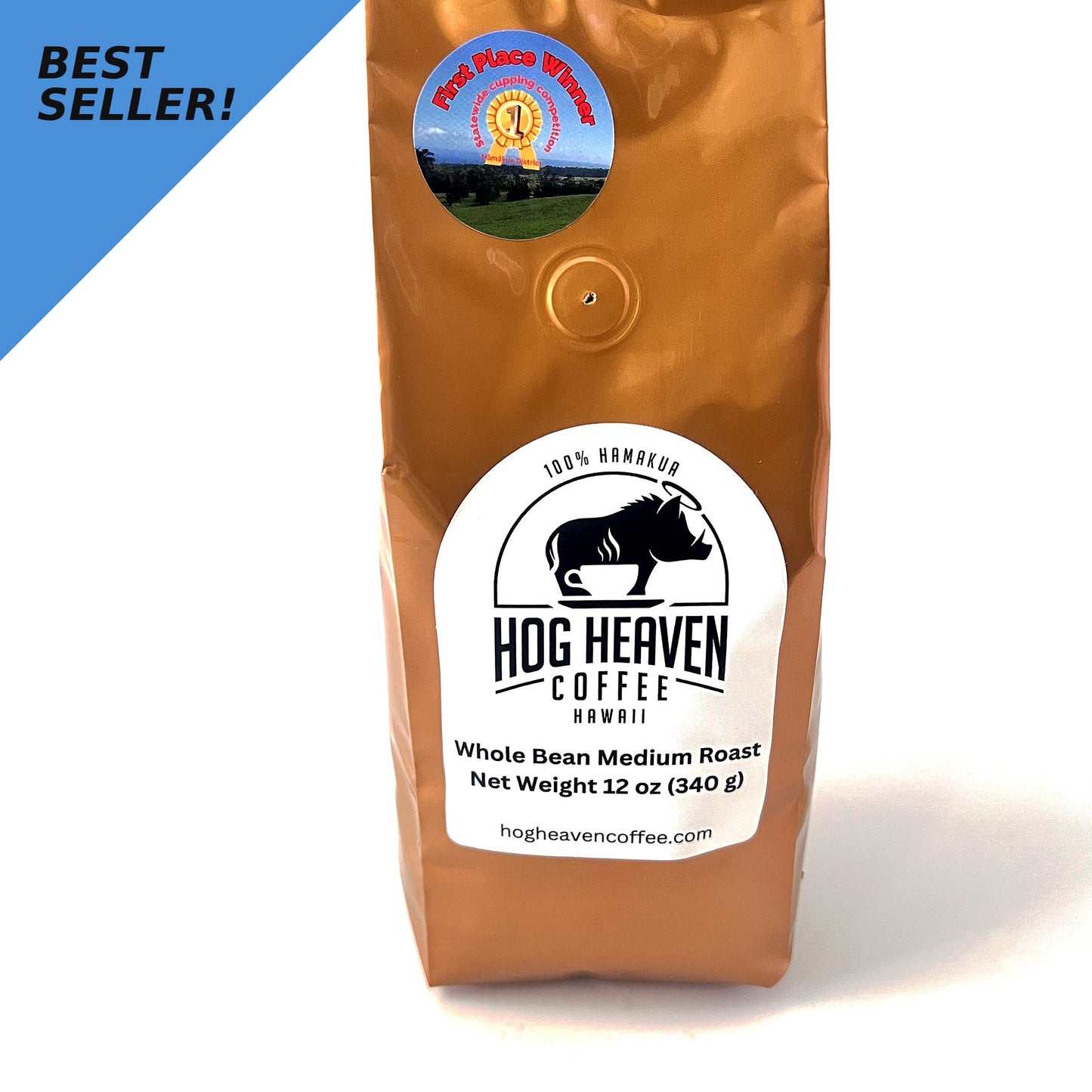 Hog Heaven Coffee Hāmākua Medium Roast 12oz bag best seller